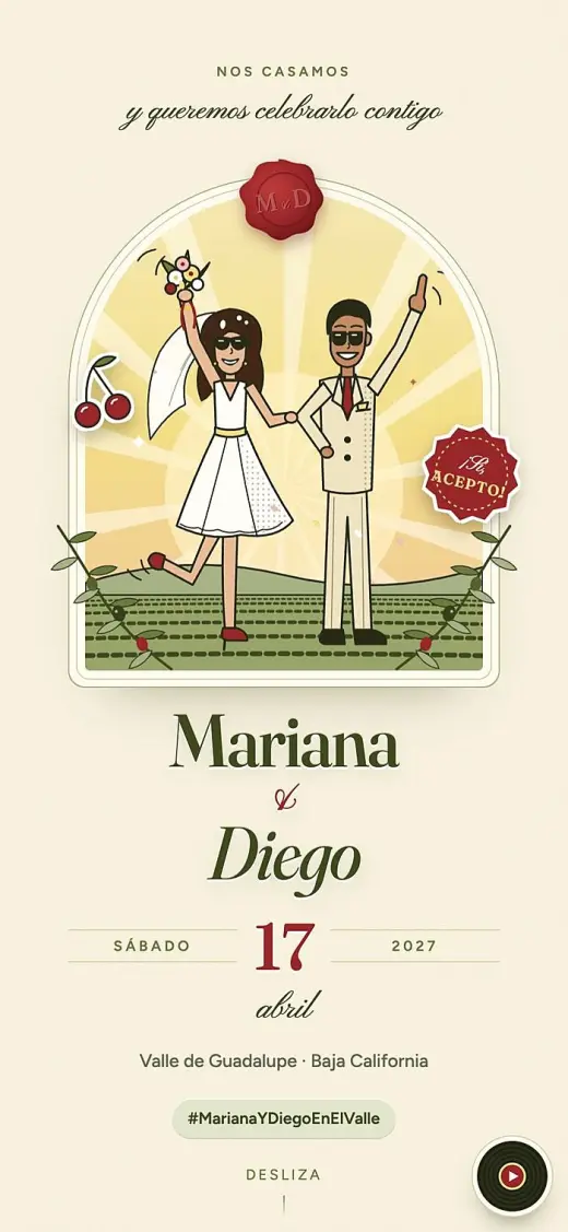 Invitaciones digitales Celebraloo vistas en un celular