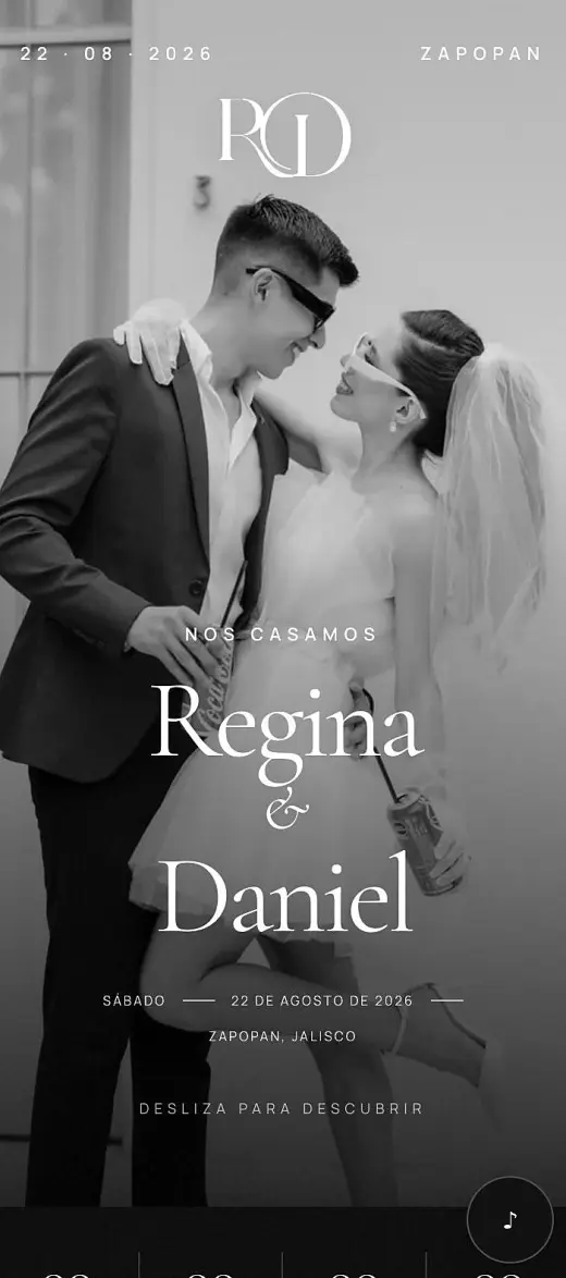 Invitaciones digitales para bodas: Regina y Daniel en Zapopan