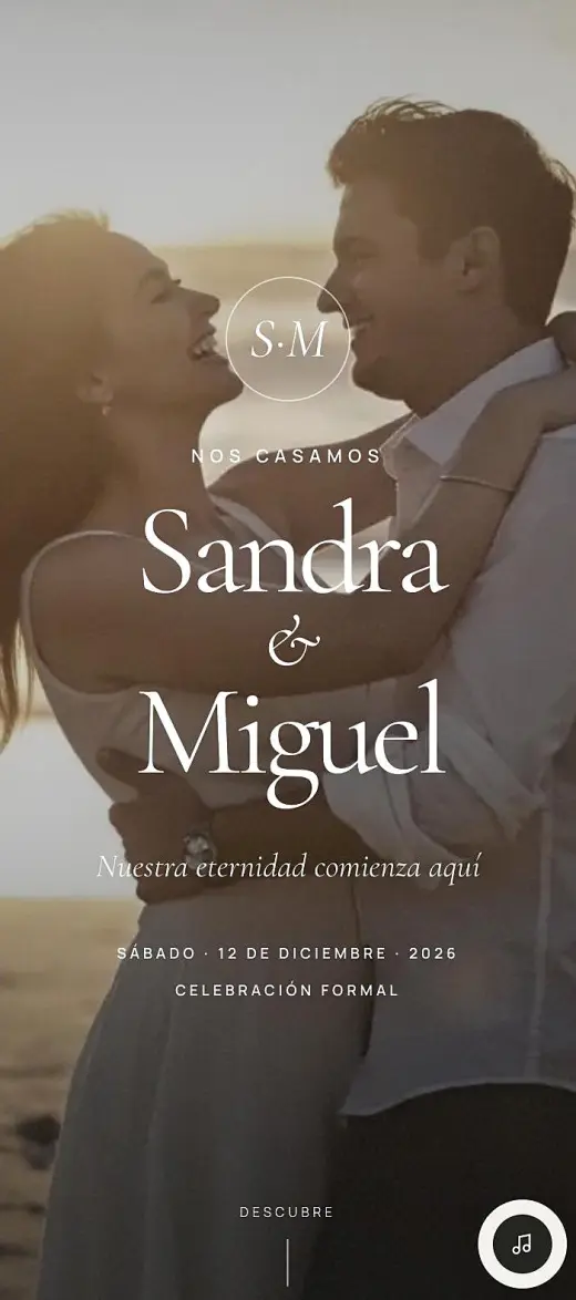 Invitaciones digitales Celebraloo: boda de Sandra y Miguel en Cancún